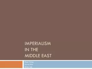 Imperialism in the Middle East