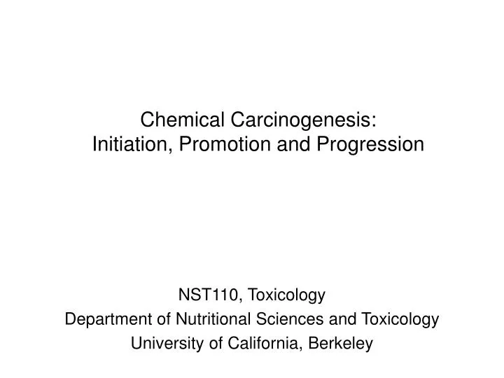 chemical carcinogenesis initiation promotion and progression