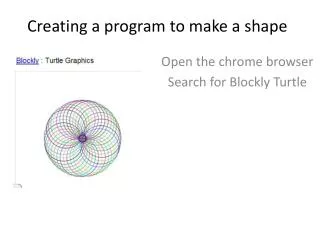 Creating a program to make a shape