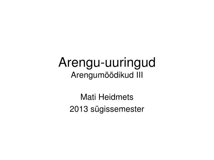 arengu uuringud arengum dikud iii