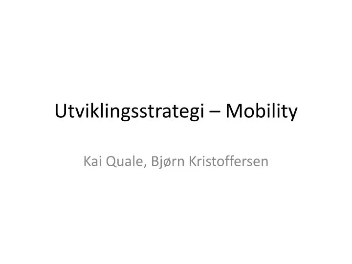utviklingsstrategi mobility