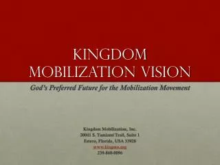 Kingdom Mobilization Vision