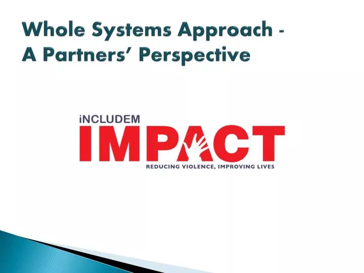 whole systems approach a partners perspective