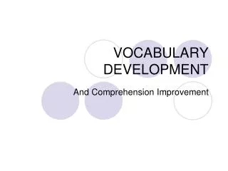 vocabulary development