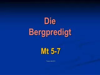 die bergpredigt