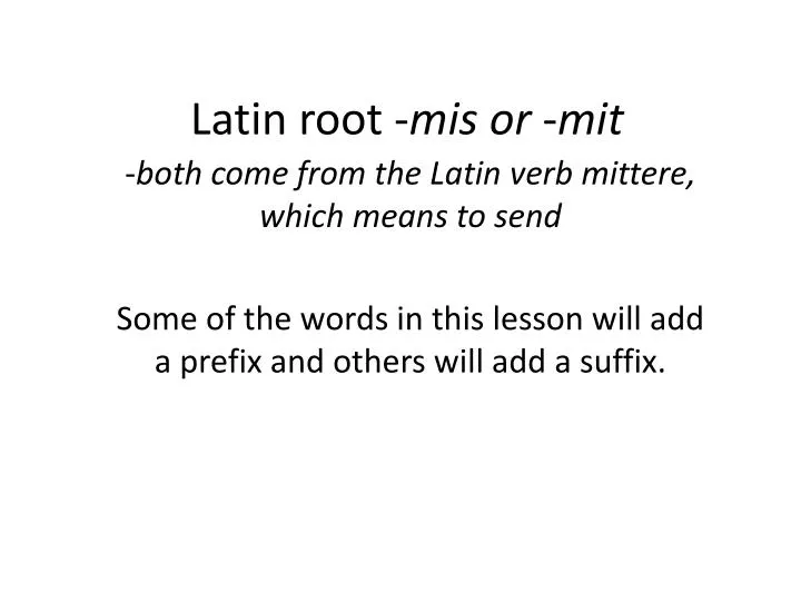 latin root mis or mit