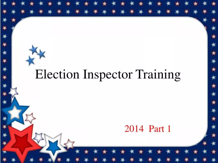 election inspector training