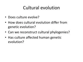 Cultural evolution