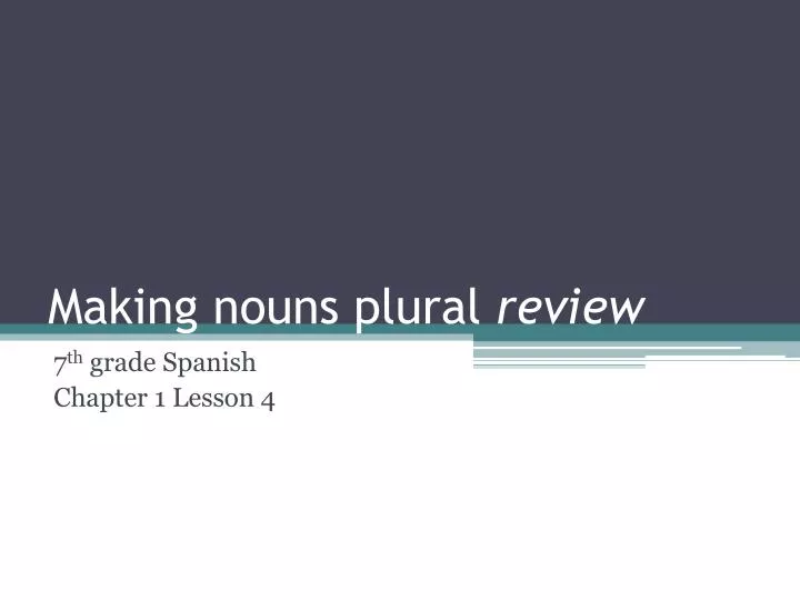 making nouns plural review