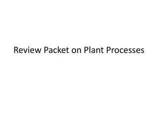 Review Packet on Plant Processes