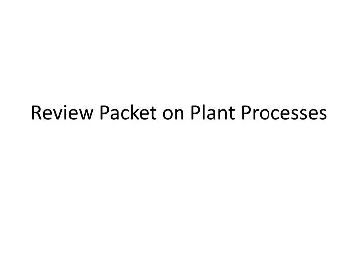 review packet on plant processes