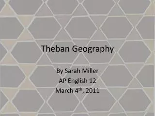 Theban Geography