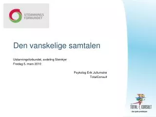 PPT - Den Vanskelige Samtale PowerPoint Presentation, Free Download ...