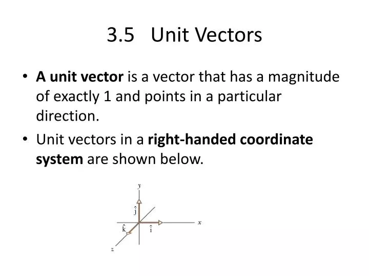 3 5 unit vectors