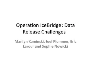 Operation IceBridge 	: Data Release Challenges