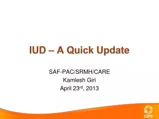 iud a quick update