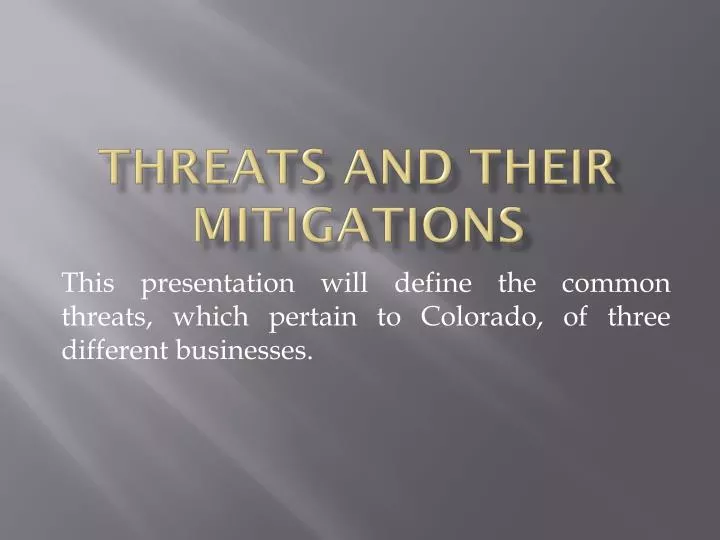 threats and their mitigations