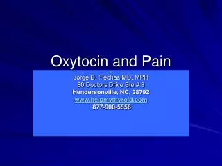 Oxytocin and Pain