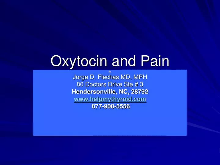 oxytocin and pain