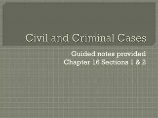 Civil and Criminal Cases