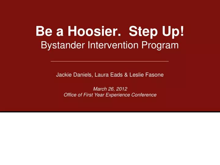 be a hoosier step up bystander intervention program