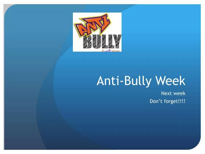 anti bully week