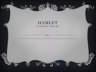 Hamlet Feminist theory