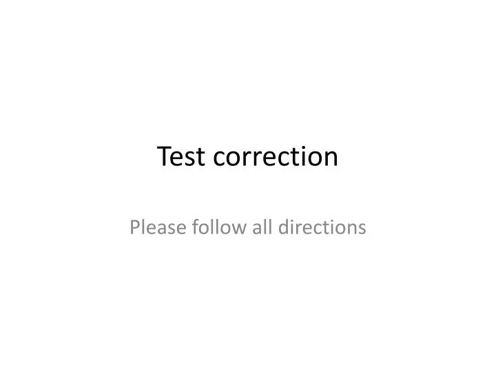 test correction