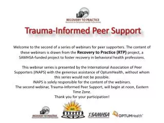 Trauma-Informed Peer Support