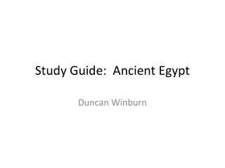 Study Guide: Ancient Egypt
