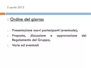 5 aprile 2013