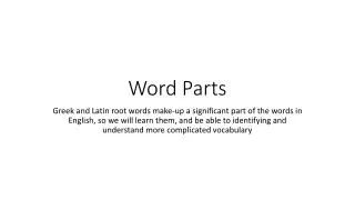 word parts