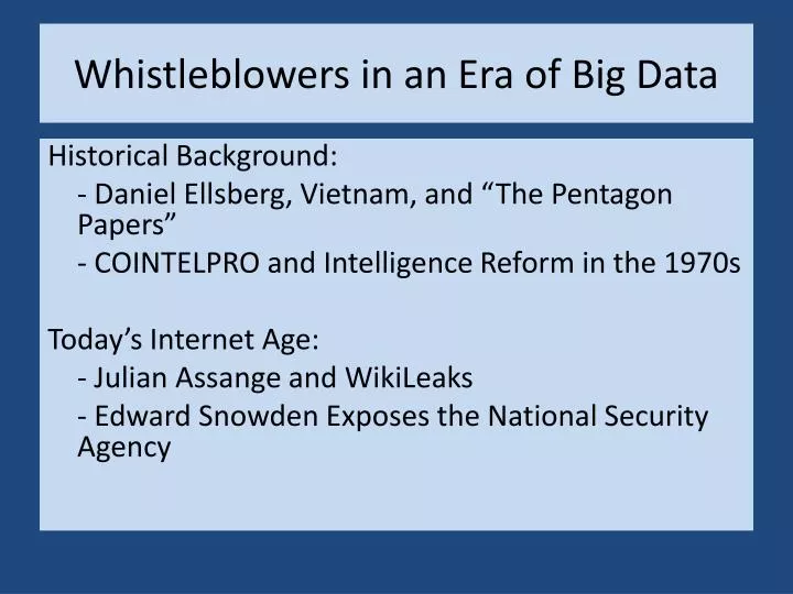 whistleblowers in an era of big data