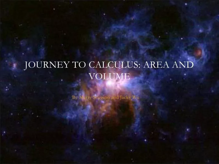 journey to calculus area and volume