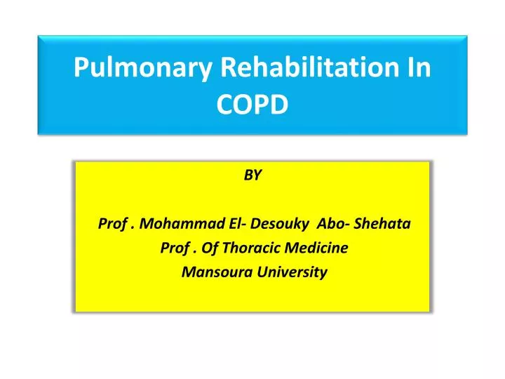 pulmonary rehabilitation in copd