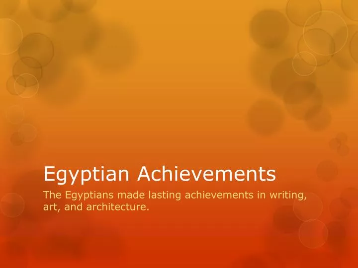 egyptian achievements