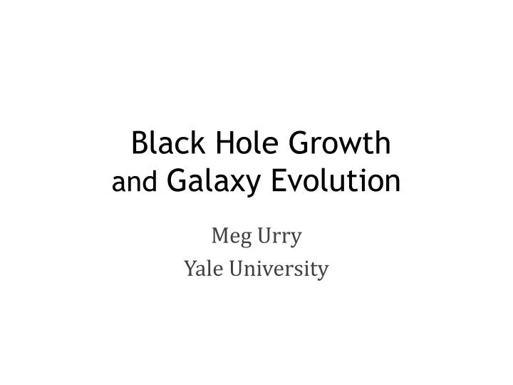black hole growth and galaxy evolution