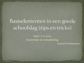 basiselementen in een goede schoolslag tips en tricks