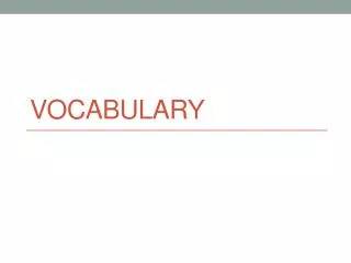 Vocabulary