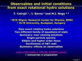 Observables and initial conditions from exact rotational hydro solutions