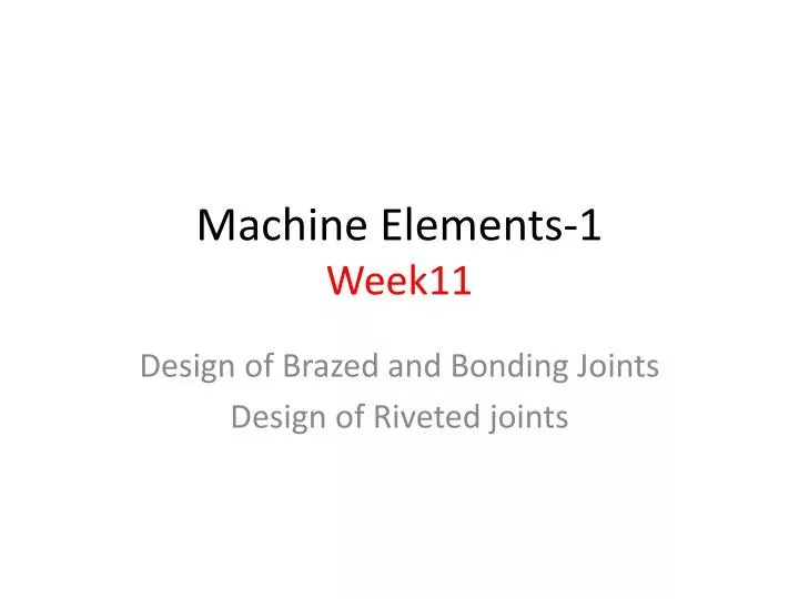 machine elements 1 week11