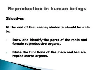 Reproduction in human beings