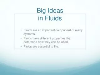 Big Ideas in Fluids