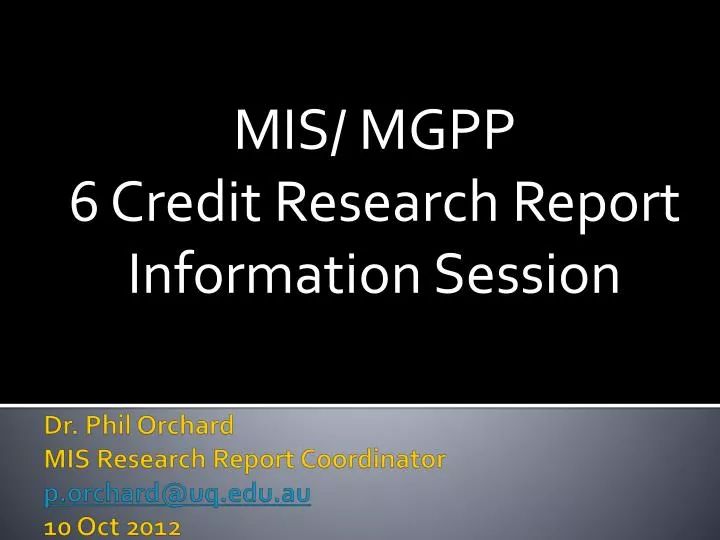 mis mgpp 6 credit research report information session