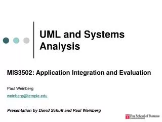UML and Systems Analysis