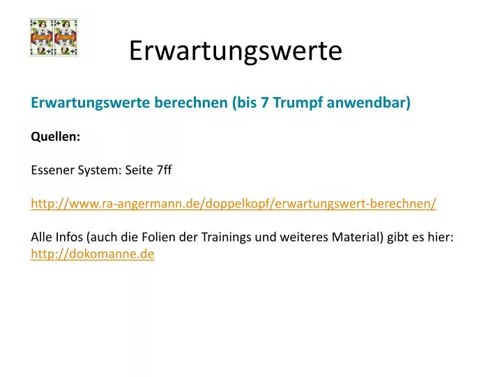 erwartungswerte