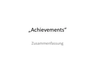 achievements