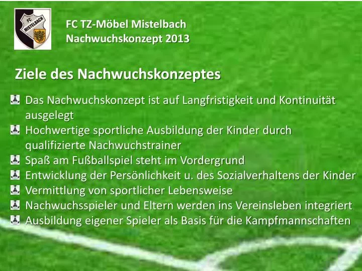 fc tz m bel mistelbach nachwuchskonzept 2013