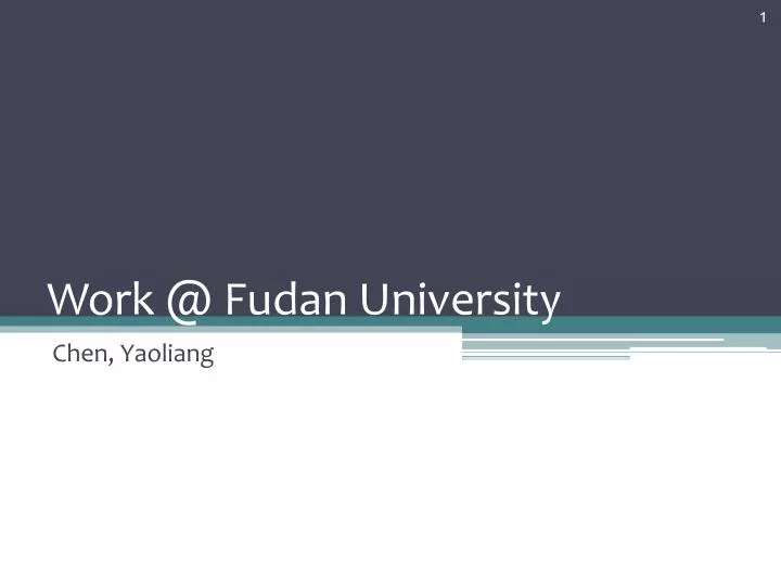 work @ fudan university