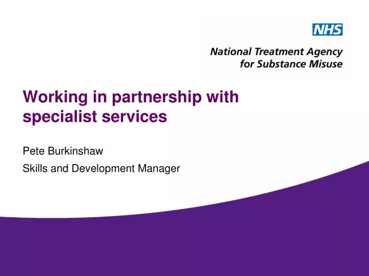 working in partnership with specialist services